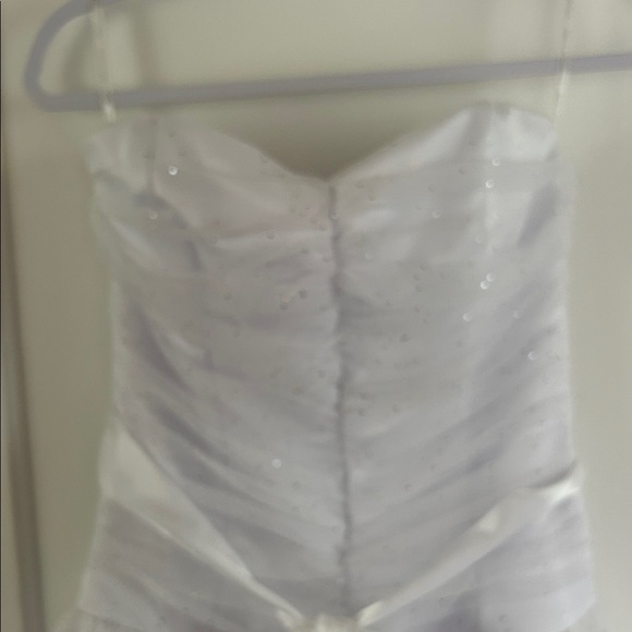 Gunne Sax Jessica McClintock Strapless White tulle glitter maxi dress - Picture 6 of 13